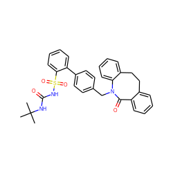 CC(C)(C)NC(=O)NS(=O)(=O)c1ccccc1-c1ccc(CN2C(=O)c3ccccc3CCc3ccccc32)cc1 ZINC000026638622