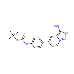 CC(C)(C)NC(=O)Nc1ccc(-c2ccc3n[nH]c(N)c3c2)cc1 ZINC000040410532