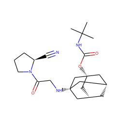 CC(C)(C)NC(=O)O[C@]12C[C@H]3C[C@H](C[C@@](NCC(=O)N4CCC[C@H]4C#N)(C3)C1)C2 ZINC000103259463