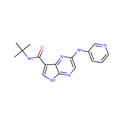 CC(C)(C)NC(=O)c1c[nH]c2ncc(Nc3cccnc3)nc12 ZINC000144991798