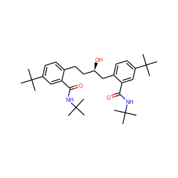 CC(C)(C)NC(=O)c1cc(C(C)(C)C)ccc1CC[C@@H](O)Cc1ccc(C(C)(C)C)cc1C(=O)NC(C)(C)C ZINC000013756956