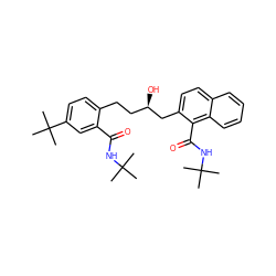 CC(C)(C)NC(=O)c1cc(C(C)(C)C)ccc1CC[C@@H](O)Cc1ccc2ccccc2c1C(=O)NC(C)(C)C ZINC000001546113