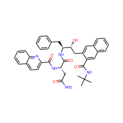 CC(C)(C)NC(=O)c1cc2ccccc2cc1C[C@@H](O)[C@H](Cc1ccccc1)NC(=O)[C@H](CC(N)=O)NC(=O)c1ccc2ccccc2n1 ZINC000028771113