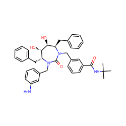 CC(C)(C)NC(=O)c1cccc(CN2C(=O)N(Cc3cccc(N)c3)[C@H](Cc3ccccc3)[C@H](O)[C@@H](O)[C@H]2Cc2ccccc2)c1 ZINC000027407521