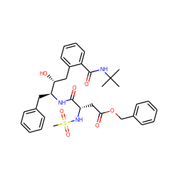 CC(C)(C)NC(=O)c1ccccc1C[C@@H](O)[C@H](Cc1ccccc1)NC(=O)[C@H](CC(=O)OCc1ccccc1)NS(C)(=O)=O ZINC000026016097