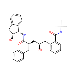 CC(C)(C)NC(=O)c1ccccc1C[C@@H](O)C[C@@H](Cc1ccccc1)C(=O)N[C@H]1c2ccccc2C[C@H]1O ZINC000003985739