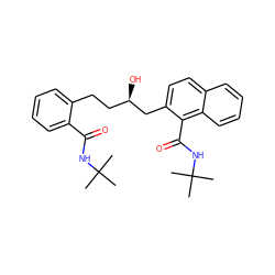 CC(C)(C)NC(=O)c1ccccc1CC[C@@H](O)Cc1ccc2ccccc2c1C(=O)NC(C)(C)C ZINC000013756950