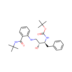 CC(C)(C)NC(=O)c1ccccc1NC[C@@H](O)[C@H](Cc1ccccc1)NC(=O)OC(C)(C)C ZINC000013492504