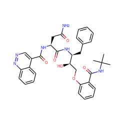 CC(C)(C)NC(=O)c1ccccc1OC[C@@H](O)[C@H](Cc1ccccc1)NC(=O)[C@H](CC(N)=O)NC(=O)c1cnnc2ccccc12 ZINC000028010552