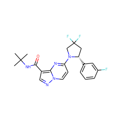 CC(C)(C)NC(=O)c1cnn2ccc(N3CC(F)(F)C[C@@H]3c3cccc(F)c3)nc12 ZINC000169283980