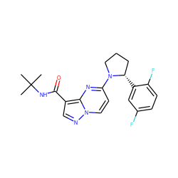 CC(C)(C)NC(=O)c1cnn2ccc(N3CCC[C@@H]3c3cc(F)ccc3F)nc12 ZINC000114985149