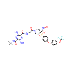 CC(C)(C)NC(=O)c1nc(N)c(C(=O)NCCC(=O)N2CCC(C(=O)NO)(S(=O)(=O)c3ccc(Oc4ccc(OC(F)(F)F)cc4)cc3)CC2)nc1N ZINC000096933015