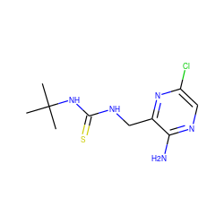 CC(C)(C)NC(=S)NCc1nc(Cl)cnc1N ZINC000071280785