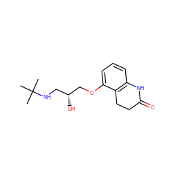 CC(C)(C)NC[C@@H](O)COc1cccc2c1CCC(=O)N2 ZINC000000000128