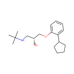 CC(C)(C)NC[C@@H](O)COc1ccccc1C1CCCC1 ZINC000000897120