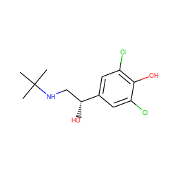 CC(C)(C)NC[C@@H](O)c1cc(Cl)c(O)c(Cl)c1 ZINC000026014540