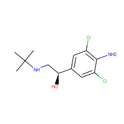 CC(C)(C)NC[C@H](O)c1cc(Cl)c(N)c(Cl)c1 ZINC000000057261