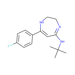 CC(C)(C)NC1=NCCNC(c2ccc(F)cc2)=C1 ZINC000101069912