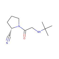 CC(C)(C)NCC(=O)N1CCC[C@H]1C#N ZINC000013522903