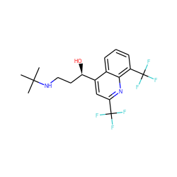 CC(C)(C)NCC[C@@H](O)c1cc(C(F)(F)F)nc2c(C(F)(F)F)cccc12 ZINC000003954547