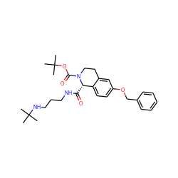 CC(C)(C)NCCCNC(=O)[C@H]1c2ccc(OCc3ccccc3)cc2CCN1C(=O)OC(C)(C)C ZINC000028332266