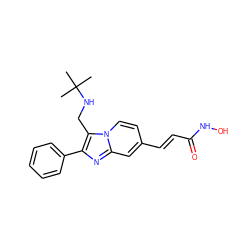 CC(C)(C)NCc1c(-c2ccccc2)nc2cc(/C=C/C(=O)NO)ccn12 ZINC000029132997