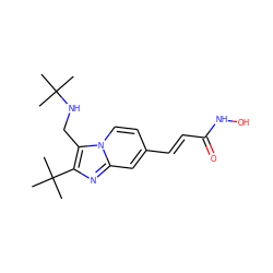 CC(C)(C)NCc1c(C(C)(C)C)nc2cc(/C=C/C(=O)NO)ccn12 ZINC000142613864