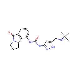 CC(C)(C)NCc1cc(NC(=O)Nc2cccc3c2[C@H]2CCCN2C3=O)n[nH]1 ZINC000013471130