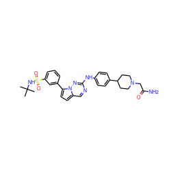 CC(C)(C)NS(=O)(=O)c1cccc(-c2ccc3cnc(Nc4ccc(C5CCN(CC(N)=O)CC5)cc4)nn23)c1 ZINC000073222281