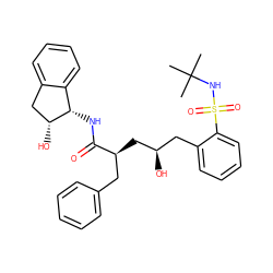 CC(C)(C)NS(=O)(=O)c1ccccc1C[C@@H](O)C[C@@H](Cc1ccccc1)C(=O)N[C@H]1c2ccccc2C[C@H]1O ZINC000003985741