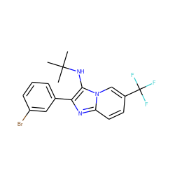 CC(C)(C)Nc1c(-c2cccc(Br)c2)nc2ccc(C(F)(F)F)cn12 ZINC000207025250