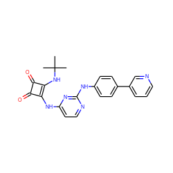 CC(C)(C)Nc1c(Nc2ccnc(Nc3ccc(-c4cccnc4)cc3)n2)c(=O)c1=O ZINC000101595816