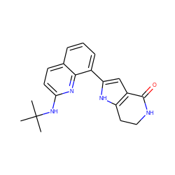 CC(C)(C)Nc1ccc2cccc(-c3cc4c([nH]3)CCNC4=O)c2n1 ZINC000206084471