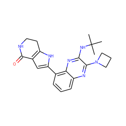 CC(C)(C)Nc1nc2c(-c3cc4c([nH]3)CCNC4=O)cccc2nc1N1CCC1 ZINC000206088175