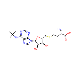 CC(C)(C)Nc1ncnc2c1ncn2[C@@H]1O[C@H](CSCC[C@H](N)C(=O)O)[C@@H](O)[C@H]1O ZINC000036418584