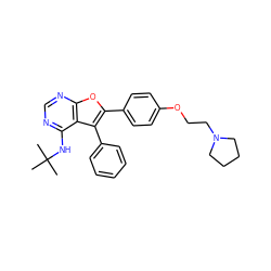 CC(C)(C)Nc1ncnc2oc(-c3ccc(OCCN4CCCC4)cc3)c(-c3ccccc3)c12 ZINC000028879384