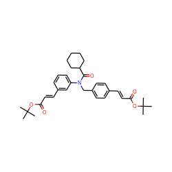 CC(C)(C)OC(=O)/C=C/c1ccc(CN(C(=O)C2CCCCC2)c2cccc(/C=C/C(=O)OC(C)(C)C)c2)cc1 ZINC000028474841