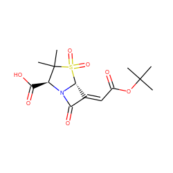 CC(C)(C)OC(=O)/C=C1/C(=O)N2[C@@H](C(=O)O)C(C)(C)S(=O)(=O)[C@H]12 ZINC000029317726