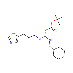 CC(C)(C)OC(=O)/N=C(/NCCCc1cnc[nH]1)NCC1CCCCC1 ZINC000026741860
