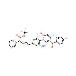 CC(C)(C)OC(=O)[C@@H](NCCc1cc(F)c(-n2c(N)c(C(=O)c3ccc(F)cc3F)ccc2=O)c(F)c1)c1ccccc1 ZINC000139175097