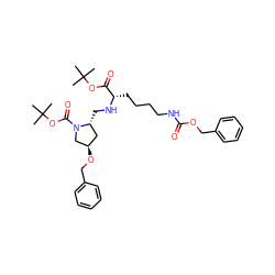 CC(C)(C)OC(=O)[C@H](CCCCNC(=O)OCc1ccccc1)NC[C@@H]1C[C@@H](OCc2ccccc2)CN1C(=O)OC(C)(C)C ZINC000064585971