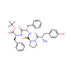 CC(C)(C)OC(=O)[C@H](Cc1ccccc1)NC(=O)[C@H](Cc1ccccc1)NC(=O)[C@@H]1CCCN1C(=O)[C@@H](N)Cc1ccc(O)cc1 ZINC000042806153