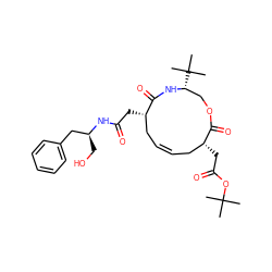 CC(C)(C)OC(=O)C[C@@H]1C/C=C\C[C@H](CC(=O)N[C@@H](CO)Cc2ccccc2)C(=O)N[C@H](C(C)(C)C)COC1=O ZINC000066166651