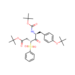 CC(C)(C)OC(=O)C[C@H](C(=O)[C@H](Cc1ccc(OC(C)(C)C)cc1)NC(=O)OC(C)(C)C)S(=O)(=O)c1ccccc1 ZINC000064235612