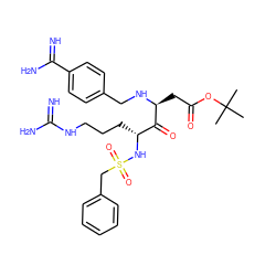 CC(C)(C)OC(=O)C[C@H](NCc1ccc(C(=N)N)cc1)C(=O)[C@@H](CCCNC(=N)N)NS(=O)(=O)Cc1ccccc1 ZINC000072178591