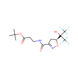 CC(C)(C)OC(=O)CCNC(=O)C1=NO[C@H](C(O)(C(F)(F)F)C(F)(F)F)C1 ZINC000036184782