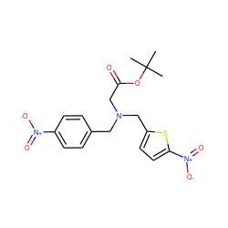 CC(C)(C)OC(=O)CN(Cc1ccc([N+](=O)[O-])cc1)Cc1ccc([N+](=O)[O-])s1 ZINC000084689369