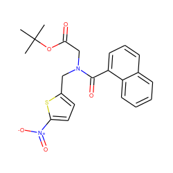 CC(C)(C)OC(=O)CN(Cc1ccc([N+](=O)[O-])s1)C(=O)c1cccc2ccccc12 ZINC000084708885