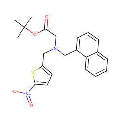 CC(C)(C)OC(=O)CN(Cc1ccc([N+](=O)[O-])s1)Cc1cccc2ccccc12 ZINC000084709708