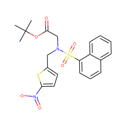 CC(C)(C)OC(=O)CN(Cc1ccc([N+](=O)[O-])s1)S(=O)(=O)c1cccc2ccccc12 ZINC000084708887